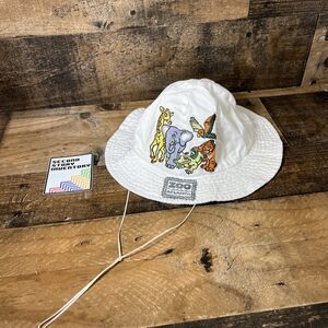 Vintage Zoo Atlanta Kids Hat Embroidered White Animals 1999